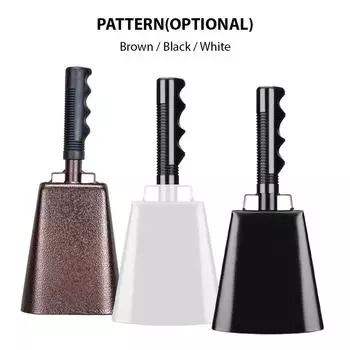 10-дюймовый колокольчик с ручкой, шумогенераторы для футбольных игр, ранчо, спортивных мероприятий, вечеринок, концертов, коровы 25.5x11x6cm коричневый