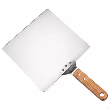 10-дюймовый подъемник для пиццы из нержавеющей стали, кухонные принадлежности с деревянной ручкой,