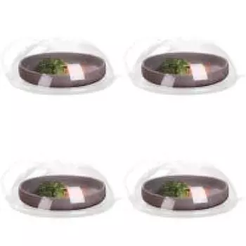 10-дюймовый прозрачный чехол для защиты от брызг в микроволновой печи, пластиковый, с ручкой и вентиляционным отверстием (белый)