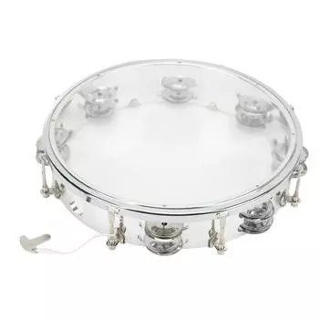 10-дюймовый ручной барабан с регулируемым тоном, двухрядный, легкий ручной колокольчик из АБС-пластика, ручная перкуссия, прозрачный