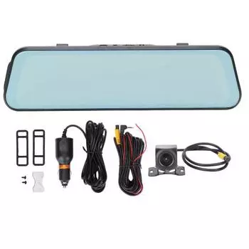 10-дюймовый сенсорный экран автомобильная камера передняя и задняя двойной объектив 1080P видеорегистратор для автомобилей