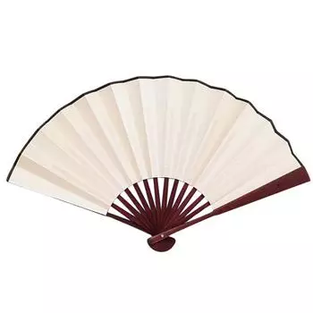 10-дюймовый складной веер из шелковой ткани DIY веер для рисования свадебное украшение дома (белый)