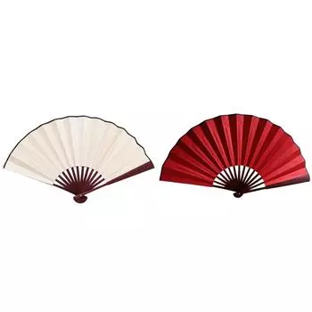 10-дюймовый складной веер из шелковой ткани DIY веер для рисования свадебное украшение дома (бежевый)