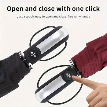 10-гранный ветрозащитный складной автоматический зонт для автомобиля, роскошный большой ветрозащитный зонт для мужчин и женщин, водонепроницаемый студенческий зонт чёрный
