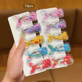 10 Fish Tail Flow Sofa Clips Cute BB Clips Suitable for Daily Use Hair Accessories