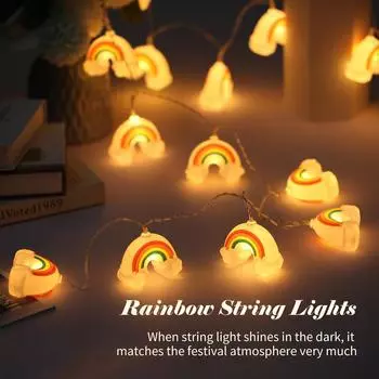10 футов 20 светодиодов радужные гирлянды рождественские декоративные гирлянды светодиодные подвесные светильники всегда включены и 1.5m