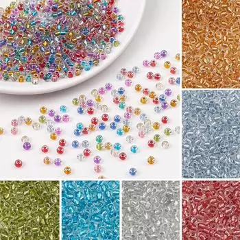 10 г 3/4 мм золотистый, серебряный стеклянный бисер с металлической подкладкой для ювелирных изделий, игла для работы, ювелирные изделия «сделай сам», браслет, ожерелье, кулон, аксессуары для изготовления 3mm 10g (about 280pcs)