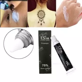 10 г анестетик для татуировки, быстрое онемение кожи, CS75%, черный крем, полупостоянный белый