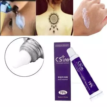 10 г анестетик для татуировки, быстрое онемение кожи, CS75%, фиолетовый крем, полупостоянный белый