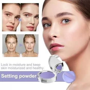 10 г лавандовая матовая пудра с контролем жирности, натуральная долговечная легкая пудра для женщин и девочек, скрытая прессованная пудра для макияжа лица фиолетовый