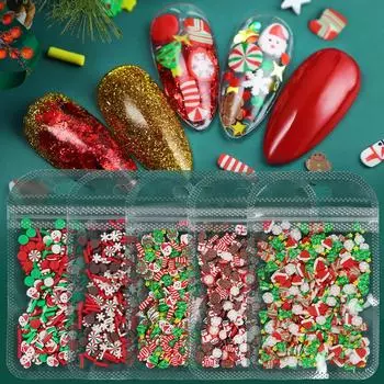 10 г микс рождественские украшения для ногтей подвески снежинка полимерная мягкая глина слайс маникюр хлопья принадлежности для ногтей кавайные аксессуары