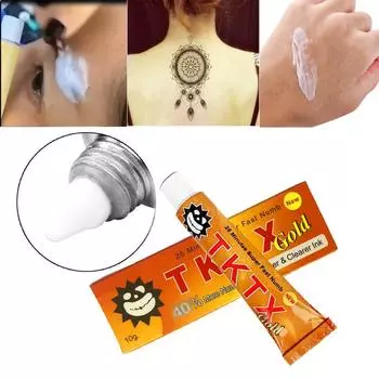 10 г обезболивающий крем для татуировки, быстрый обезболивающий крем с золотом TKTX40%, полупостоянный белый