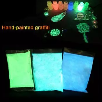 10 г украшения ногтей пыль светится в темноте флуоресцентный порошок пигмента зелёный