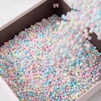 10 г/упак. круглый шарик из пенопласта цвета макарон для наполнителя, подарочная упаковка, подарочная упаковка 4-6mm