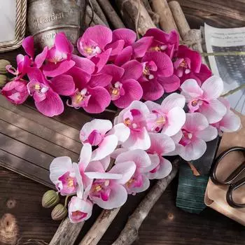 10 головок 72 см искусственный цветок фаленопсис латекс силикон настоящий сенсорный большой орхидея орхидея свадебное украшение дома