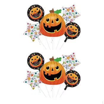 10 Halloween Balloons Aluminum Foil for Creative Party Setup and Decorations White Star