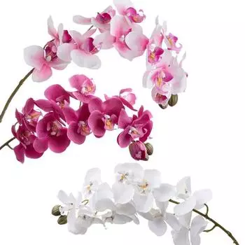 10 Heads 72cm Latex Silicon Phalaenopsis Artificial Flower Real Touch Big Orchid Orchidee Wedding Home Decoration молочный белый