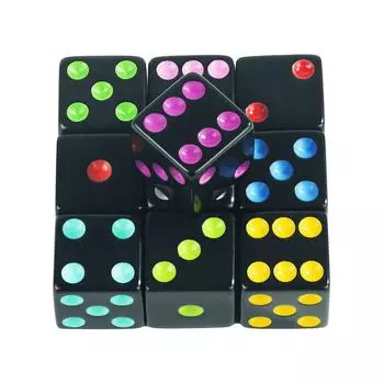 10 игральных костей 6-гранные 16 мм черные акриловые кости стандартные цветные точки для настольной игры принадлежности для математики в классе синий