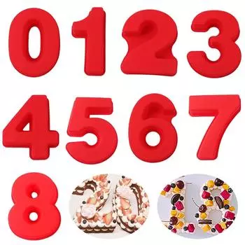 10 Inch 0-9 Numbers Shape Cake Mold Digtial Shape 3D DIY Fondant Chocolate Molds Silicone Cake Pan Cake Decoration Tools Number
