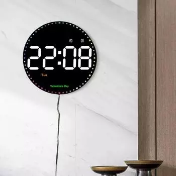 10-дюймовые цифровые настенные часы с дистанционным управлением, обратный отсчет времени недели, подключаемая версия, настольные часы с 2 будильниками, автоматическим затемнением, светодиодные часы с переходом на летнее время 10 inch чёрный