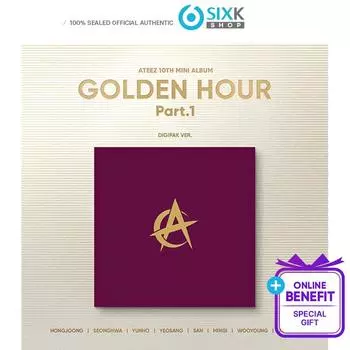 10-й мини-альбом ATEEZ — GOLDEN HOUR : Часть 1 (Версия Digipack + онлайн POB) POB - MUSICART 1ea