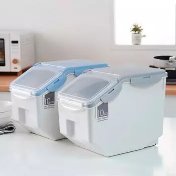 10 кг герметичный пластиковый контейнер для хранения риса - защита от насекомых и влаги 32*22.5*26CM синий