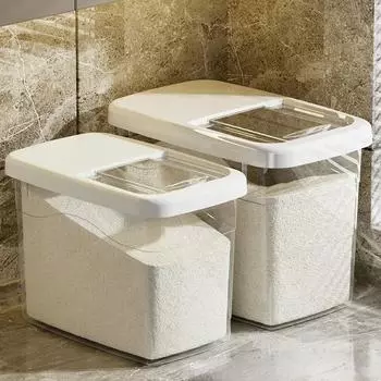 10 кг контейнер для хранения риса герметичный сухой зерновой контейнер диспенсер влагостойкая банка для риса контейнер для хлопьев кухонный органайзер для еды