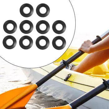10 колец для защиты от капель для байдарок и весла, водонепроницаемые кольца для поддержки весла и каноэ чёрный