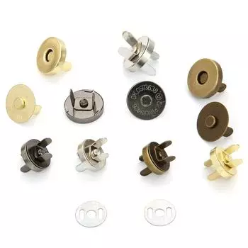 10 компл./лот, 14/18 мм, круглая магнитная металлическая сумка с застежкой, невидимая для одежды, без шитья, автоматическая адсорбционная пряжка 14mm серебряный