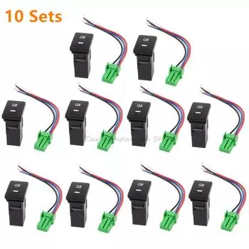 10 комплектов/ 1 комплект прочный DC 12V передний противотуманный переключатель с 4 проводами кнопка для Toyota-Camry Corolla Highlander Vios