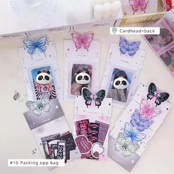 10 комплектов, эстетическая мечтательная открытка с бабочкой, набор на спине, Kpop Star, 3 дюйма, упаковка для фотокарточек, материал для украшения «сделай сам» синий