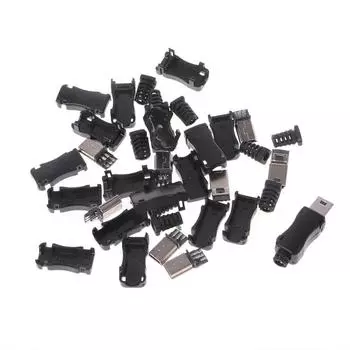 10 комплектов DIY Mini USB 2.0 5-контактный разъем с пластиковой крышкой хвостовой разъем