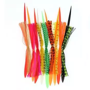 10 комплектов двойных цветов, смешанная силиконовая юбка, замена прицепа для слайдера, приманки, кальмара Madai, кальмара, луциана, приманки для джиговой рыбалки 1