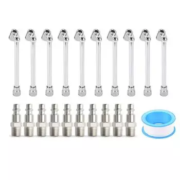 10 комплектов двухголовочных пневматических патронов 1/4 дюйма FNPT из цинкового сплава с быстроразъемным соединением для грузовиков, автофургонов, автобусов