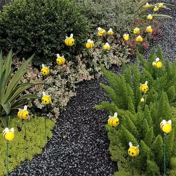 10 комплектов искусственных пчел, искусственных уличных искусственных цветов, искусственных пластиковых тканевых кустарников, растений, висячих растений разноцветный