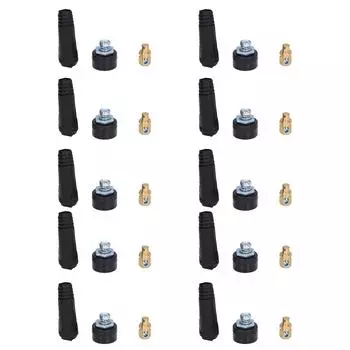 10 комплектов кабелей для сварки TIG, панельных разъемов, штепсельных розеток, адаптеров быстрого монтажа 10-25, тип ЕС