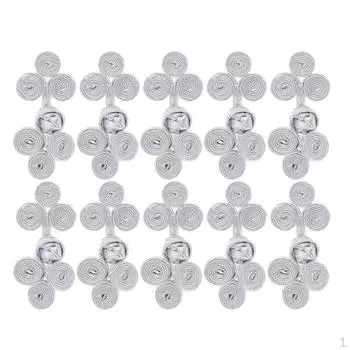 10 комплектов китайских пуговиц, застежек для колес, швейных свадебных декораций золотой