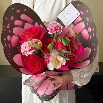 10 комплектов корейской водонепроницаемой упаковочной бумаги с бабочками и цветами, упаковочная бумага для букетов роз для декора свадьбы, дня рождения