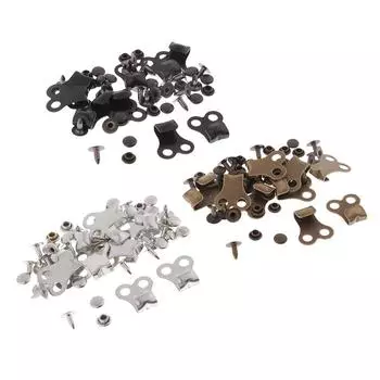 10 комплектов крючков для шнурков для ботинок с заклепками для пеших прогулок, кемпинга, черные чёрный