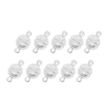 10 комплектов латунных гравированных шариковых магнитных застежек диаметром 8 мм, серебристые ювелирные изделия as described серебряный