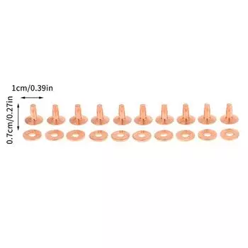 10 комплектов медных заклепок для кожи, фиксируемых заклепками, с шайбами-заусенцами для самостоятельной фиксации заклепками, винтажные кожаные изделия