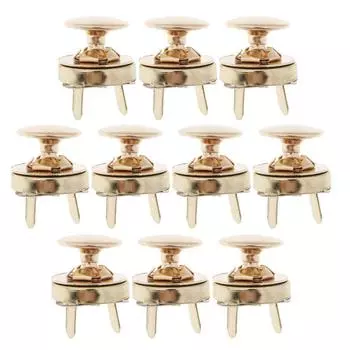 10 комплектов металлических магнитных застежек-кнопок для сумочки, кошелька, ювелирных изделий, 14 мм, золото