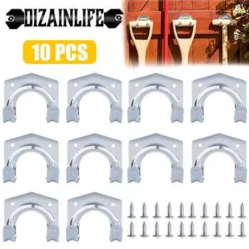 10 комплектов многоцелевых настенных крючков, металлический держатель для вешалок, двойные крючки, подвесной органайзер для гаража, кухни, гаража, инструмента