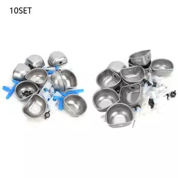 10 комплектов поилки для кроликов из нержавеющей стали, миска для питьевой воды, аксессуары для кормления куницы Split Tee Connector