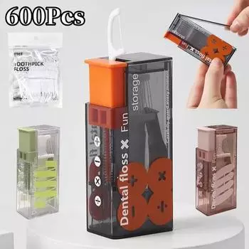 10 комплектов портативных держателей для зубной нити с автоматическим выдвижением, в комплект входят 10 шт. органайзеров для зубной нити, одноразовых палочек для зубной нити, которые можно носить с собой