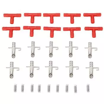 10 комплектов практичных автоматических красных поилок для воды, сосок, поилок для грызунов, кроликов, кроликов, новых