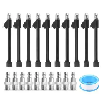 10 комплектов сменных двухголовочных воздушных патронов 1/4 FNPT с удлиненным двухсторонним соединением для грузовиков, мотоциклов