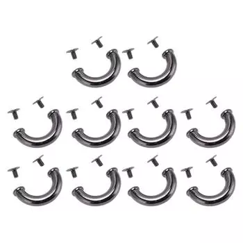 10 комплектов U-образных соединительных пряжек, цвет оружейный металл, 16,5x11x6 мм, пряжки в виде арочного моста, 5,5 мм, крестовые железные винты