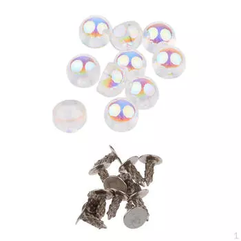 10 комплектов заклепок с жемчугом и заклепками для изделий из кожи 8 мм — разноцветные,