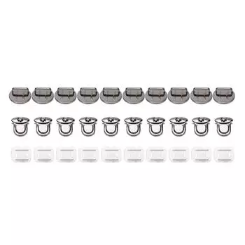 10 комплектов застежек-защелок Tuck Lock Catch Silver Black 25 мм шириной с замком Duck Tongue с базовой пластиной 30x39 мм для Be